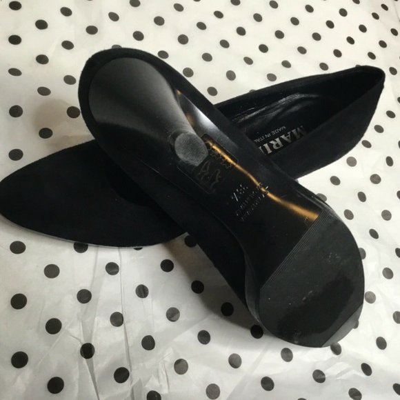 Maripe Womens Black Suede Block Heel Pumps Size US - Picture 6 of 6